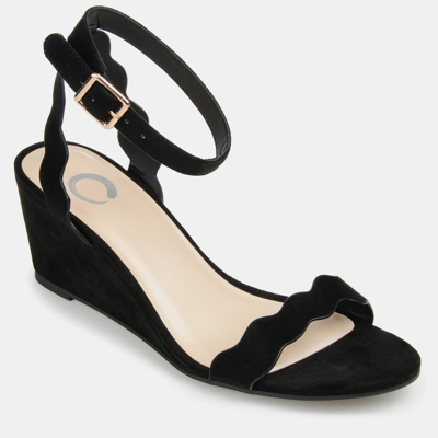 Journee Collection Women's Loucia Wedge Sandals Women's Shoes In Black