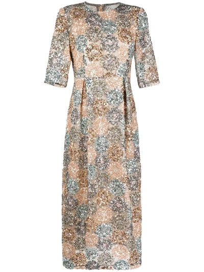 Antonio Marras Stromobli F Sequin-embellished Dress In Neutrals