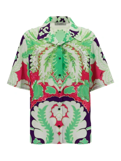 Valentino Sequin Embroidered  Shirt In Multicolour