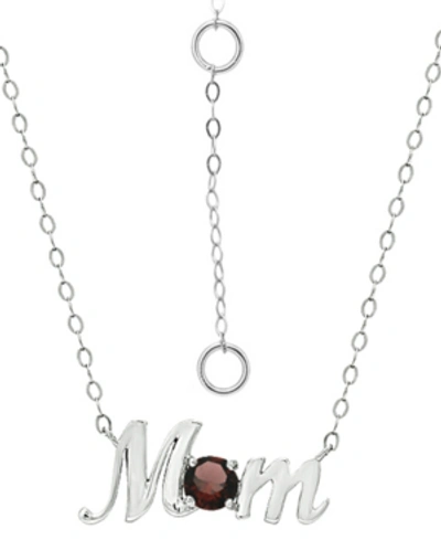 Giani Bernini Crystal Birth Month "mom" Pendant Necklace In Sterling Silver, 16" + 2" Extender, Created For Macy's In January
