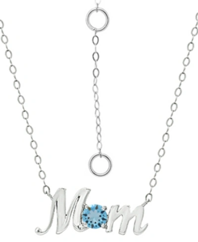 Giani Bernini Crystal Birth Month "mom" Pendant Necklace In Sterling Silver, 16" + 2" Extender, Created For Macy's In March