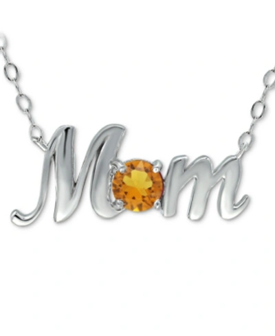 Giani Bernini Crystal Birth Month "mom" Pendant Necklace In Sterling Silver, 16" + 2" Extender, Created For Macy's In November