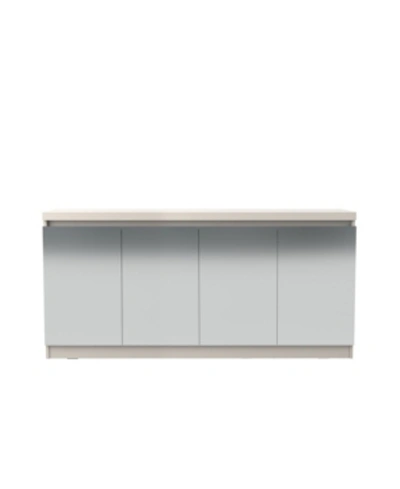 Manhattan Comfort Viennese 62.99" 6- Shelf Buffet Cabinet In Off-white