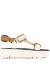 Camper Oruga Up Platform Sandals In Brown