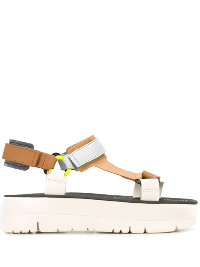 Camper Oruga Up Platform Sandals In Brown