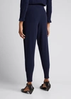 Stella Mccartney Cashmere-wool Ribbed Tapered Trousers In Navy