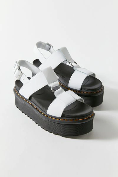 Dr. Martens' Womens White Francis Leather Platform Sandals 4
