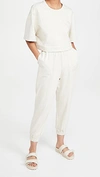 Varley Nevada Stretch Cotton Sweatpants In Ivory Marl