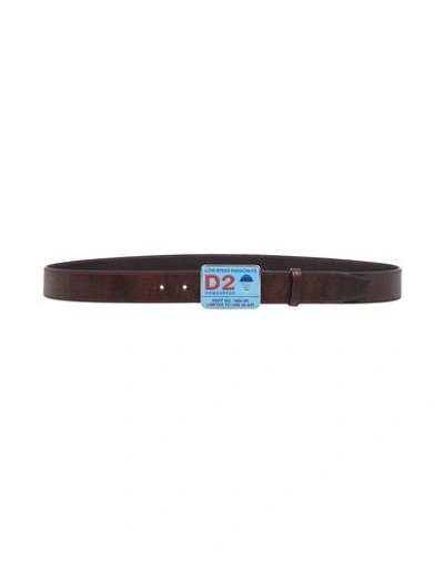 Dsquared2 Leather Belt In Dark Brown