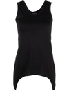 Vaara Black Simple Cut Away Sport Top