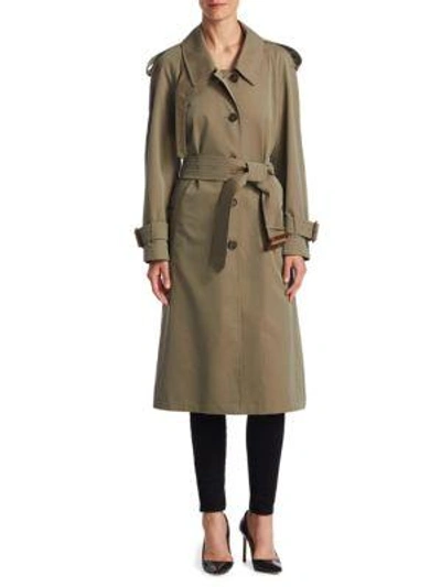 Burberry Crostwick Cotton Trench Coat In Chalk Green | ModeSens