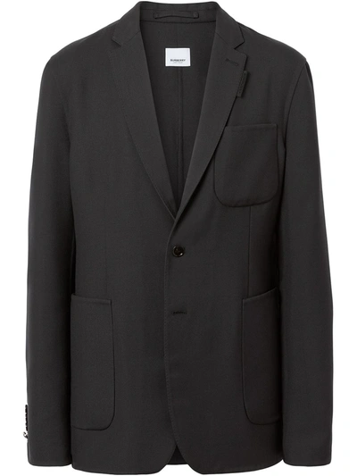Burberry Mens Black English Fit Wool Mohair Tailored Blazer Jacket, Brand Size 44s (us Size 34s)