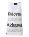 Philipp Plein Tank Top "follow Me" In White