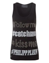 Philipp Plein Tank Top "follow Me" In Black