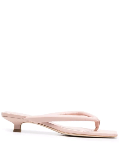 Ash Nessy Kitten Heel Leather Mules In Pink