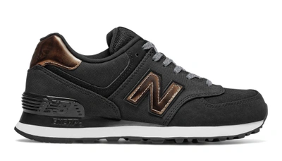 New Balance 574 Varsity Sport In Black With Bronze | ModeSens