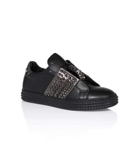 Philipp Plein Lo-top Sneakers "time" In Black/blk Nk/nk