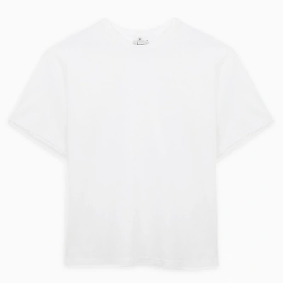 Lownn Cotton Crewneck T-shirt W/back Logo In White