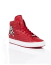 Philipp Plein Hi-top Sneakers "cool Man" In Red/nickel