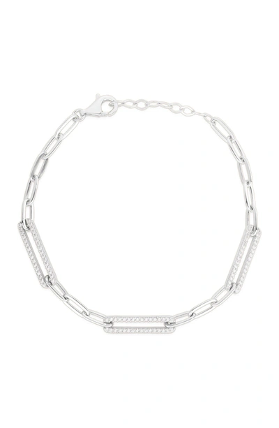Sphera Milano Sterling Silver Chain Link Cz Bracelet