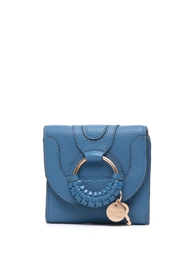 See By Chloé Hana Square Compact Wallet In Blue