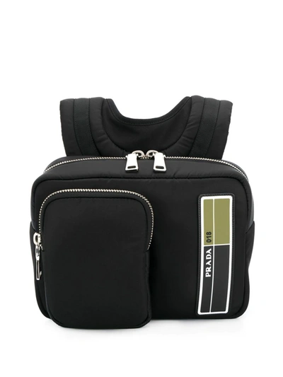 Prada Small Zipped Backpack In Nero