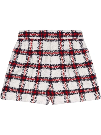 Gucci Check Tweed Shorts In White