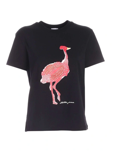 Stella Jean Ostrich Print T-shirt In Black