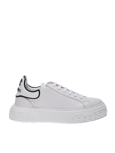 Casadei Off Road Trainers In White Leather