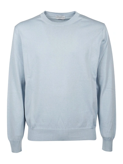 Ballantyne Silk Blend Crewneck Sweater In Light Blue