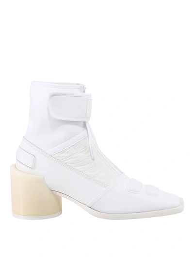 Mm6 Maison Margiela Squared Toe Ankle Boots In White