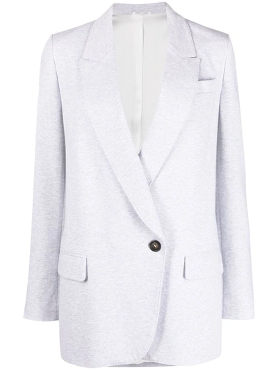 Brunello Cucinelli Lightweight French Terry Blazer In Argent