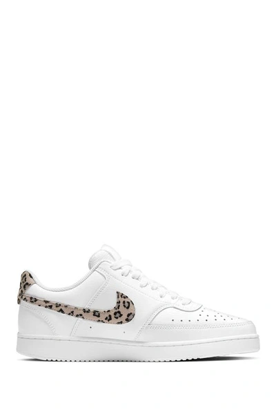 Nike Women's Court Vision Low Casual Sneakers From Finish Line In White/ Desert Sand-black