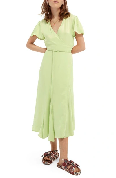 scotch and soda green dress Girls Seersucker embroidered dress – Scotch & Soda Amsterdam main image 1