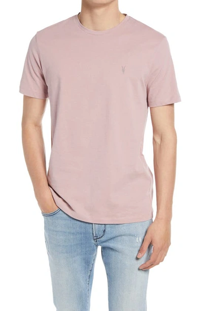 Allsaints Mens Uluru Pink Brace Tonic Crewneck Brushed-cotton T-shirt L