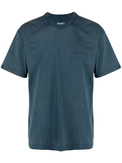 Carhartt Mosby Script Cotton T-shirt In Blue