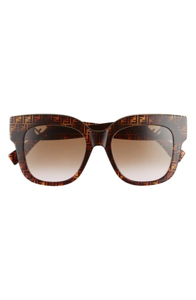 Fendi 51mm Sunglasses In Brown Red Gradient