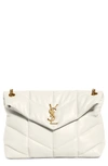 Saint Laurent Medium Loulou Puffer Quilted Leather Crossbody Bag In Crema Soft