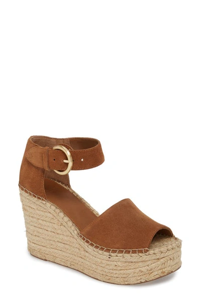 Marc Fisher Ltd Alida Espadrille Platform Wedge In Natural Multi Suede