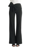 Sachin & Babi Whitley Bow Waist Stretch Crepe Trousers In Black