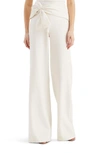 Sachin & Babi Whitley Bow Waist Stretch Crepe Trousers In Ivory