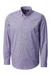 Cutter & Buck Soar Windowpane Check Tailored Fit Long Sleeve Shirt In Majestic