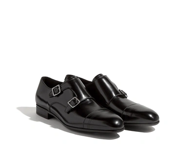 Salvatore Ferragamo Double Monk Strap Shoes In Black | ModeSens
