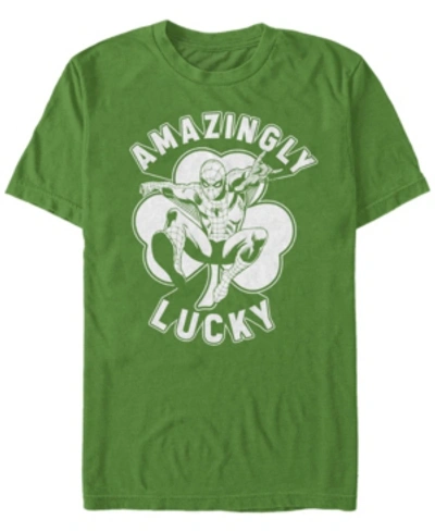 Fifth Sun Men's Lucky Spidey Short Sleeve Crew T-shirt In Green