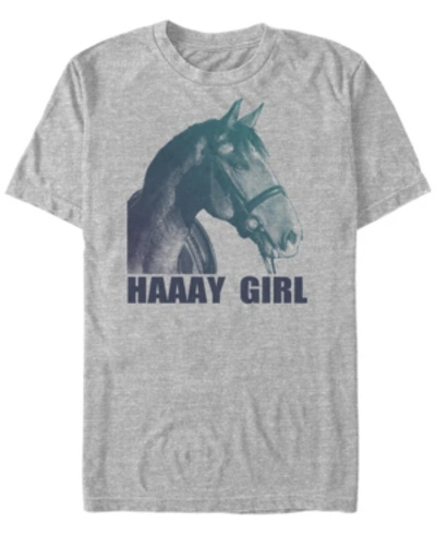 Fifth Sun Men's Haaay Girl Horse Short Sleeve Crew T-shirt In Athletic Heather