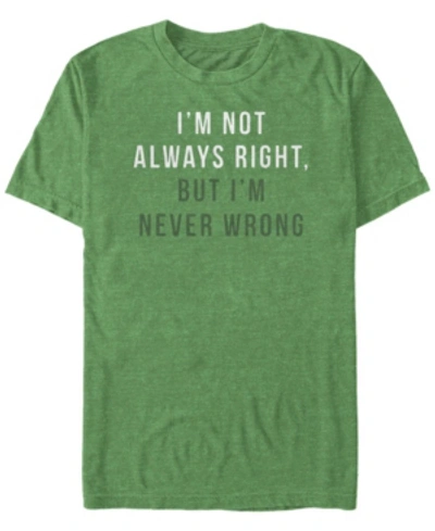 Fifth Sun Men's Never Wrong Short Sleeve Crew T-shirt In Kelly Heather