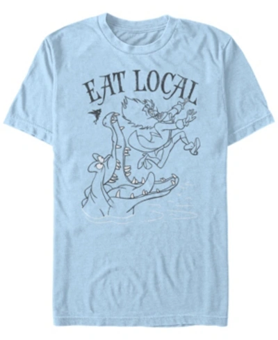 Fifth Sun Men's Hook Eat Local Short Sleeve Crew T-shirt In Light Blue