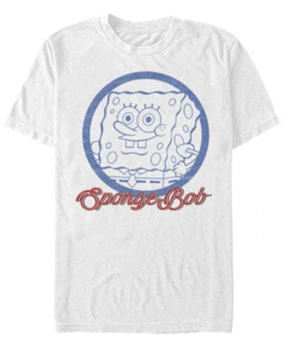 Fifth Sun Men's Spongebob Circle Short Sleeve Crew T-shirt In White