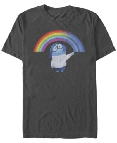 Fifth Sun Men's Sadness Rainbow Short Sleeve Crew T-shirt In Charcoal