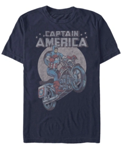 Fifth Sun Men's Captain America Short Sleeve Crew T-shirt In Navy